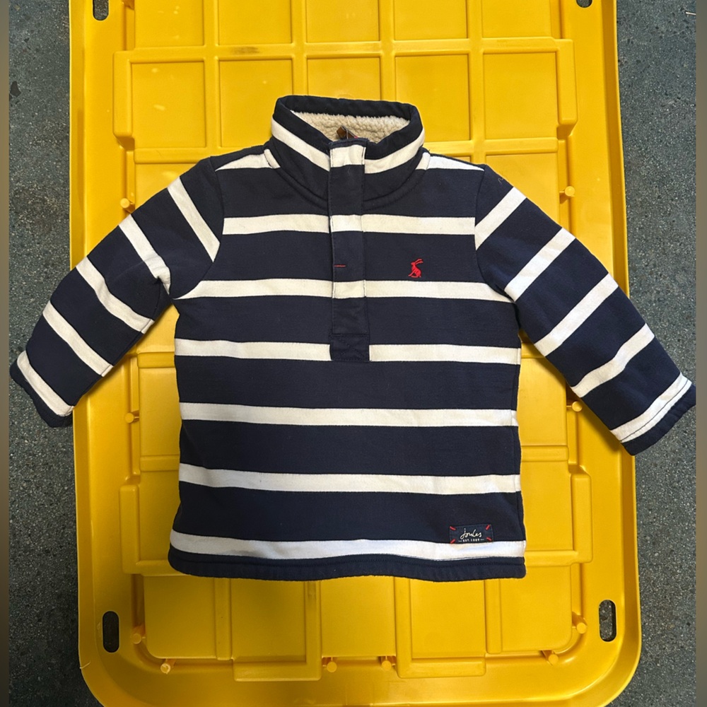 Joules Navy and White Striped Kids Sweater